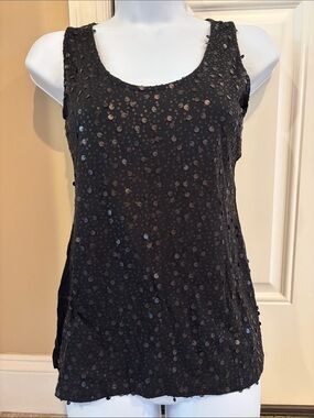 Misope Black Sequin Scoop Neck Tank